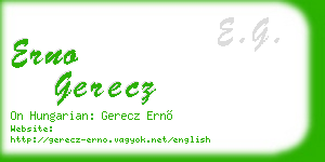 erno gerecz business card